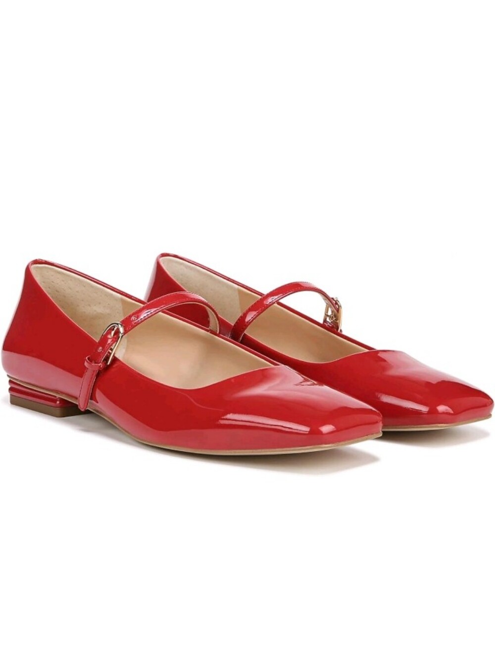 NIB Franco Sarto Tinsley Mary Jane Red Patent Flats Shoes Size 8